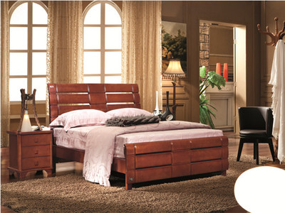 【龍翔品牌實木床 前鋒DT8315 現代簡約橡膠木雙人床 批發 出廠價】價格,廠家,圖片,床類,合肥新站區好伙伴家具經營部-